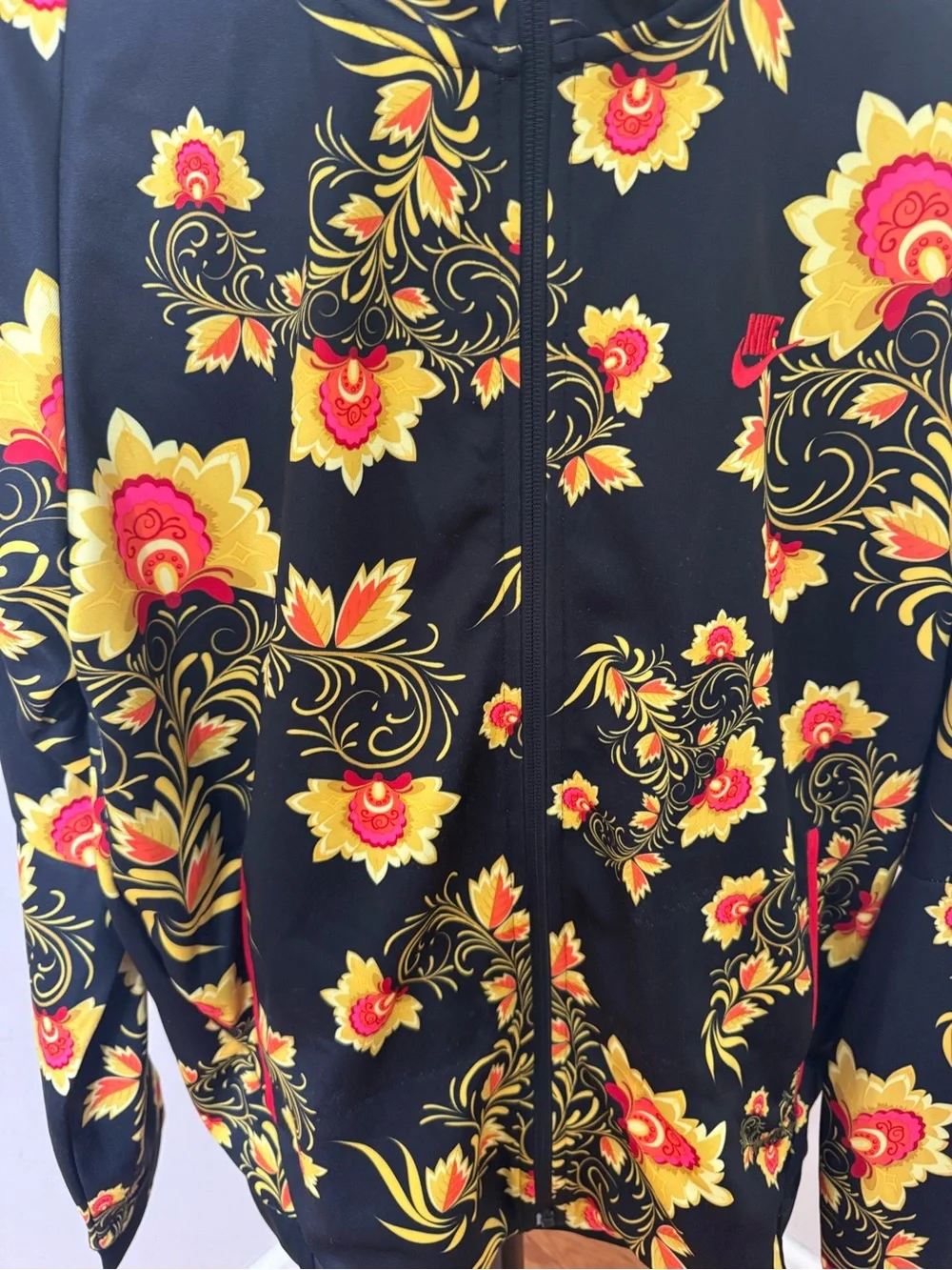 Rare Nike N98 Floral  Jacket Khokhloma Tribute Russian Brazil Black Mens size L